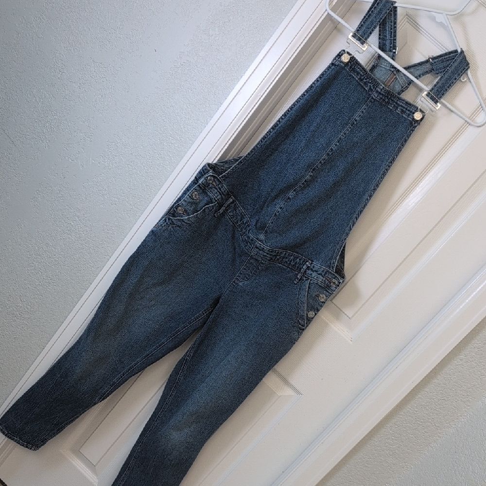 GAP Women's Blue Denim Maternity Overalls